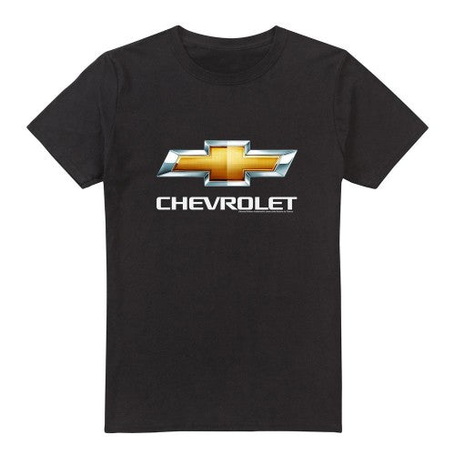 Front - Chevrolet Unisex Adult Bowtie Stacked T-Shirt