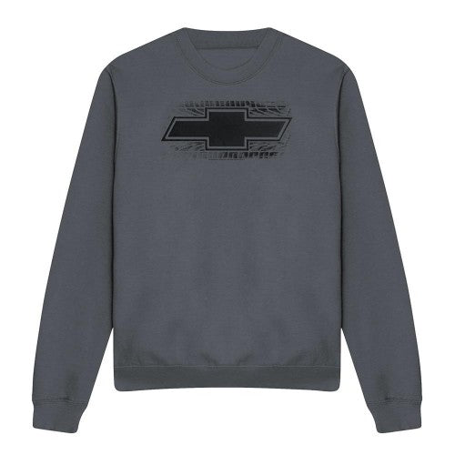 Front - Chevrolet Unisex Adult Bowtie Burnout Sweatshirt