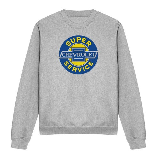 Front - Chevrolet Unisex Adult Super Service Heather Sweatshirt