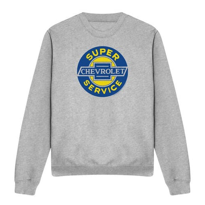 Front - Chevrolet Unisex Adult Super Service Heather Sweatshirt