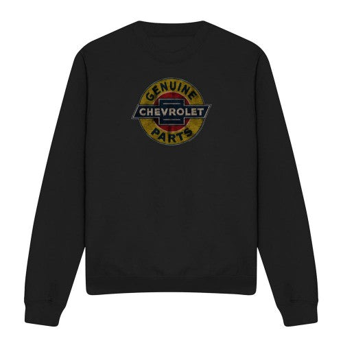 Front - Chevrolet Unisex Adult Genuine Parts Distressed Sweatshirt