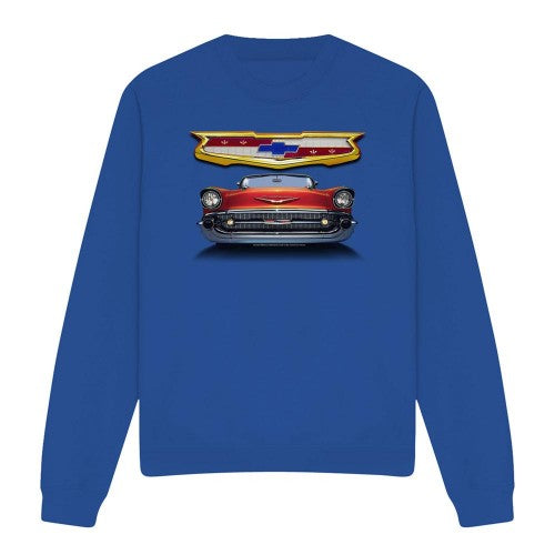 Front - Chevrolet Unisex Adult 1957 Bel Air Grille Sweatshirt