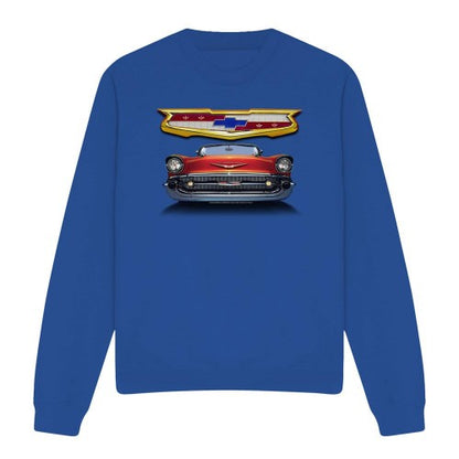 Front - Chevrolet Unisex Adult 1957 Bel Air Grille Sweatshirt