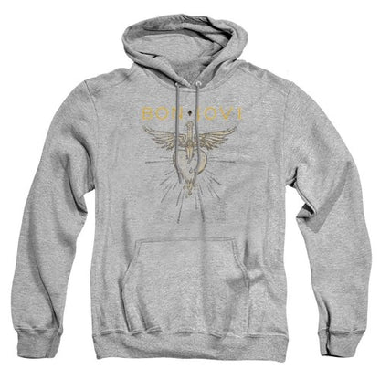 Front - Bon Jovi Unisex Adult Greatest Hits Heather Hoodie