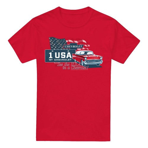 Front - Chevrolet Unisex Adult See The USA T-Shirt