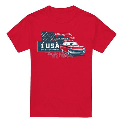 Front - Chevrolet Unisex Adult See The USA T-Shirt