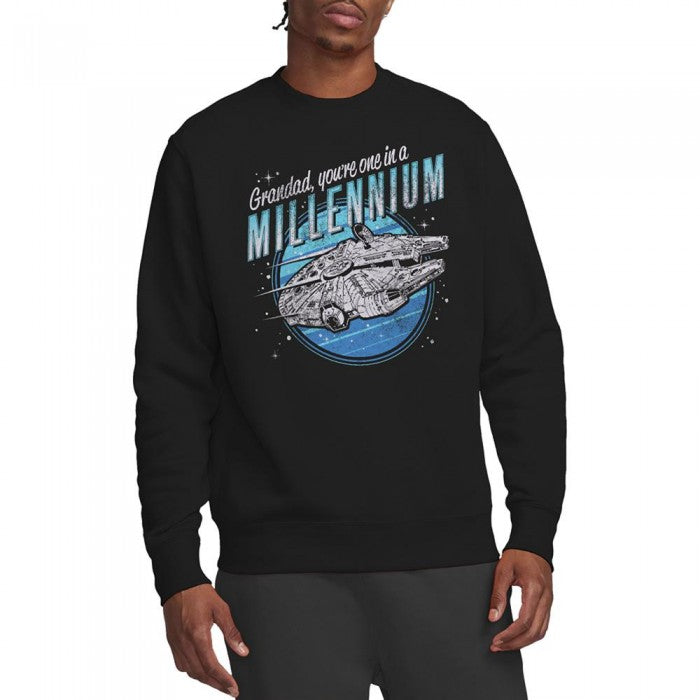 Front - Star Wars Unisex Adult Grandad One In A Millennium Sweatshirt