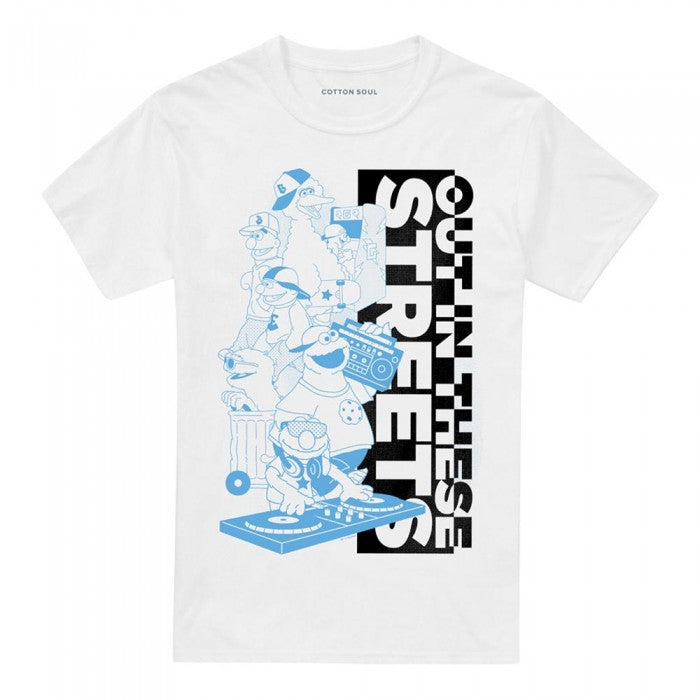 Front - Sesame Street Unisex Adult Out In These Streets T-Shirt