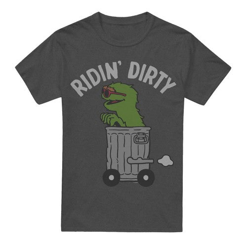 Front - Sesame Street Unisex Adult Ridin Dirty T-Shirt
