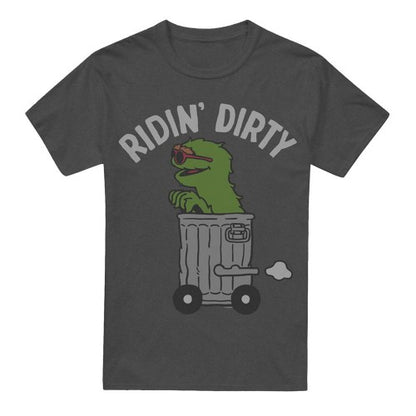 Front - Sesame Street Unisex Adult Ridin Dirty T-Shirt