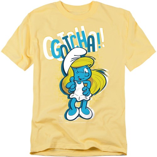 Front - The Smurfs Unisex Adult Gotcha! Smurfette T-Shirt