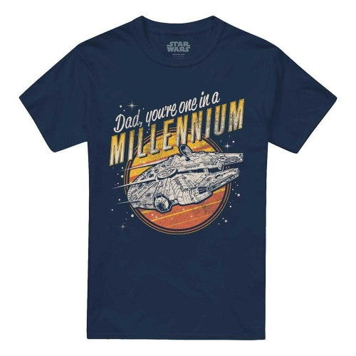 Front - Star Wars Unisex Adult Dad One In A Millennium T-Shirt