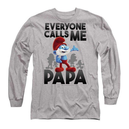 Front - The Smurfs Mens Call Me Papa Smurf Long-Sleeved T-Shirt