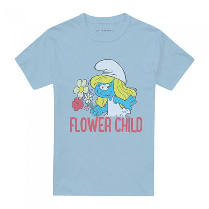 Front - The Smurfs Unisex Adult Child Smurfette Flower T-Shirt