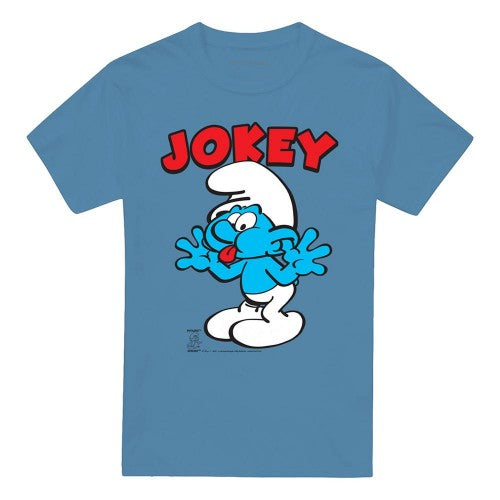 Front - The Smurfs Unisex Adult Jokey Smurf T-Shirt