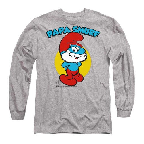 Front - The Smurfs Mens Papa Smurf Long-Sleeved T-Shirt