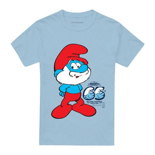 Front - The Smurfs Unisex Adult Papa Smurf Anniversary T-Shirt