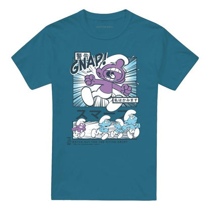 Front - The Smurfs Unisex Adult Manga Watch For Biting Smurf T-Shirt