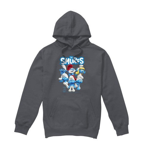 Front - The Smurfs Unisex Adult Group Shot Hoodie