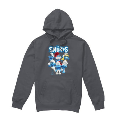 Front - The Smurfs Unisex Adult Group Shot Hoodie