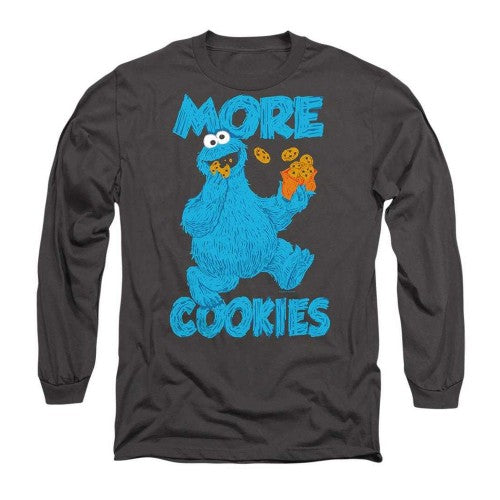 Front - Sesame Street Unisex Adult More Cookies Long-Sleeved T-Shirt