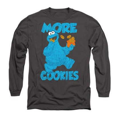 Front - Sesame Street Unisex Adult More Cookies Long-Sleeved T-Shirt