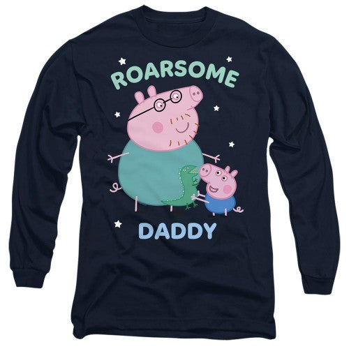 Front - Peppa Pig Unisex Adult Roarsome Daddy Pig Long-Sleeved T-Shirt