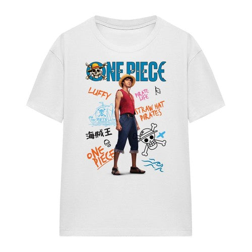 Front - One Piece Womens/Ladies Pirate Life Luffy T-Shirt