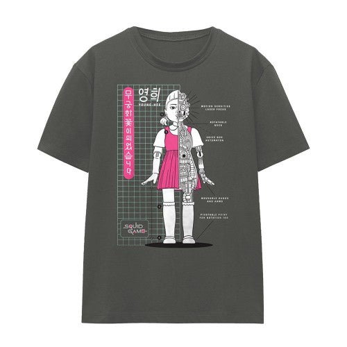 Front - Squid Game Womens/Ladies Young Hee Blueprint T-Shirt
