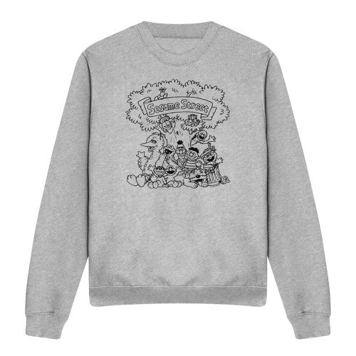 Front - Sesame Street Unisex Adult Simple Street Characters Sweatshirt