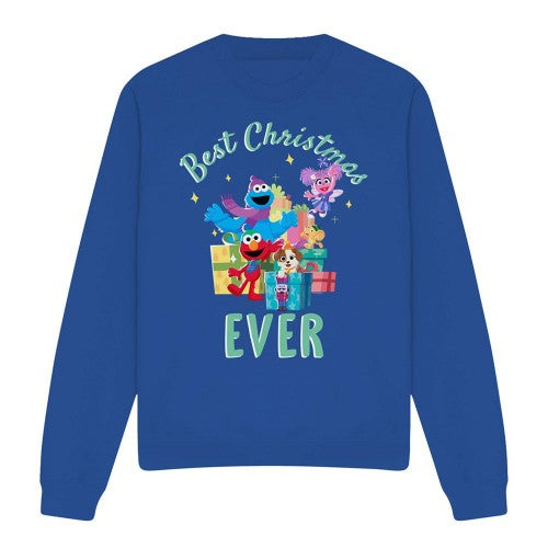 Front - Sesame Street Unisex Adult Best Christmas Ever Characters Sweatshirt