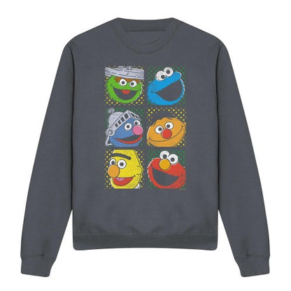 Front - Sesame Street Unisex Adult Characters Sweatshirt