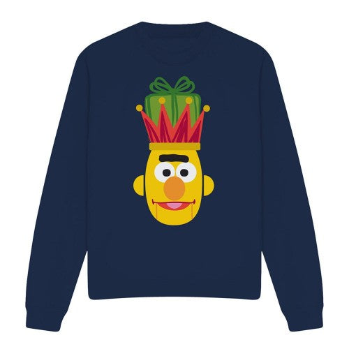 Front - Sesame Street Unisex Adult Bert Nutcracker Christmas Sweatshirt