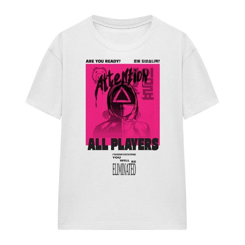 Front - Squid Game Womens/Ladies Attention Guard T-Shirt