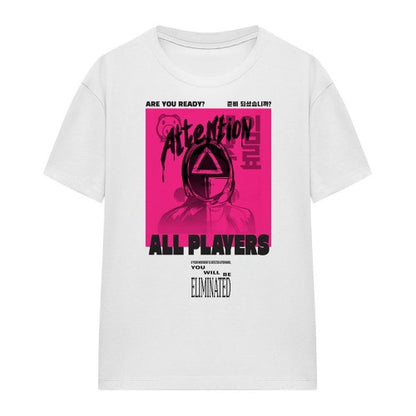 Front - Squid Game Womens/Ladies Attention Guard T-Shirt