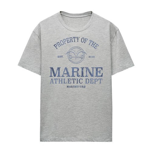 Front - One Piece Womens/Ladies Marine Athletic Dept Heather T-Shirt