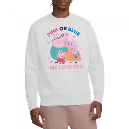 Front - Peppa Pig Unisex Adult Pink Or Blue We Love You Sweatshirt