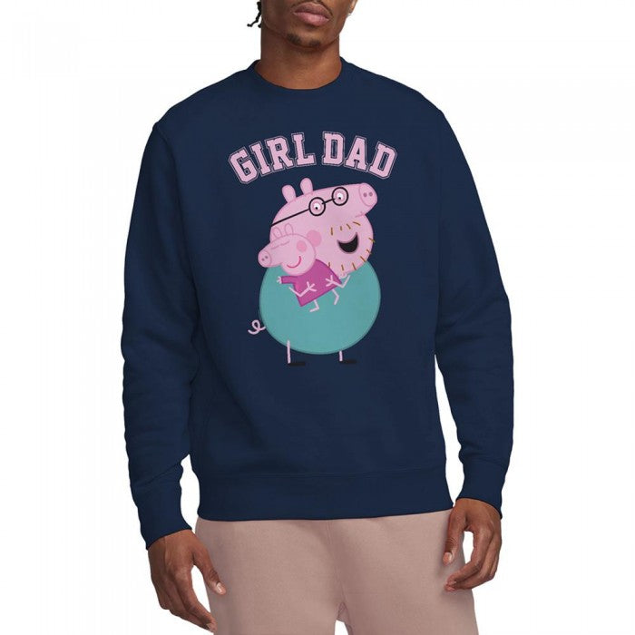 Front - Peppa Pig Unisex Adult Girl Dad Sweatshirt
