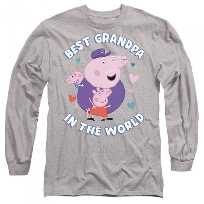 Front - Peppa Pig Unisex Adult Best Grandpa In The World Long-Sleeved T-Shirt