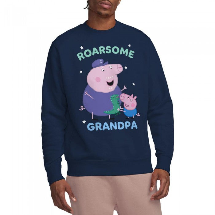 Front - Peppa Pig Unisex Adult Roarsome Grandpa Pig Sweatshirt