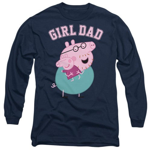 Front - Peppa Pig Unisex Adult Girl Dad Long-Sleeved T-Shirt