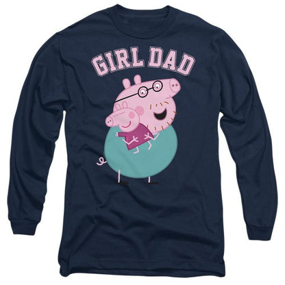 Front - Peppa Pig Unisex Adult Girl Dad Long-Sleeved T-Shirt