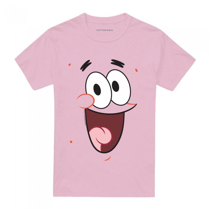 Front - SpongeBob SquarePants Unisex Adult Patrick Star Smile T-Shirt