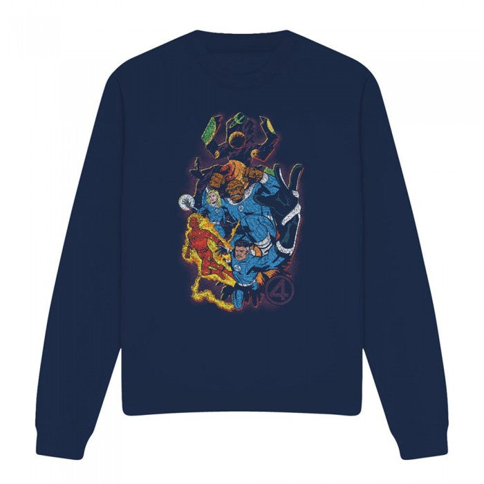 Front - Fantastic Four Unisex Adult Cosmic Heroes & Villains Sweatshirt