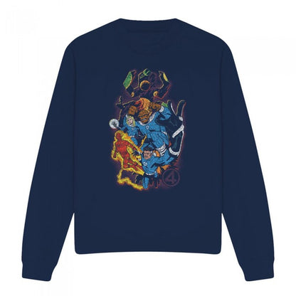 Front - Fantastic Four Unisex Adult Cosmic Heroes & Villains Sweatshirt