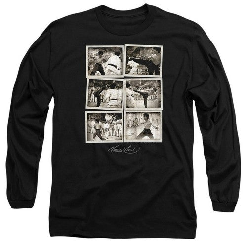 Front - Bruce Lee Unisex Adult Snap Shots Long-Sleeved T-Shirt