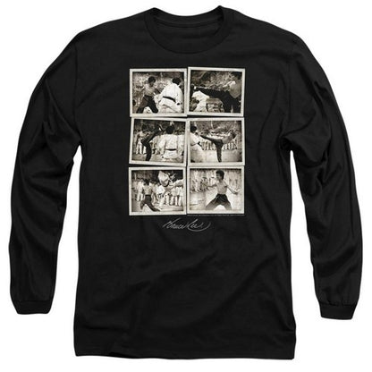 Front - Bruce Lee Unisex Adult Snap Shots Long-Sleeved T-Shirt