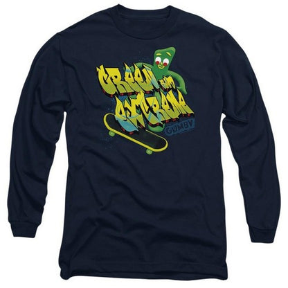 Front - Gumby Unisex Adult Green And Extreme Long-Sleeved T-Shirt
