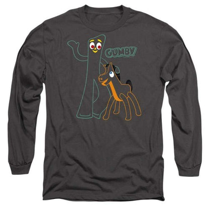 Front - Gumby Unisex Adult Outline Long-Sleeved T-Shirt
