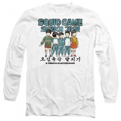 Front - Squid Game Unisex Adult Season Three 5 Person 6 Legged Race Long-Sleeved T-Shirt